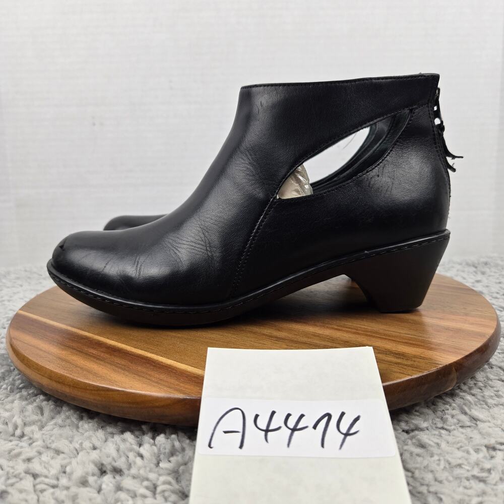Dansko Womens 40 Bonita Black Leather Casual Lifestyle Zip Ankle Boots Bootie